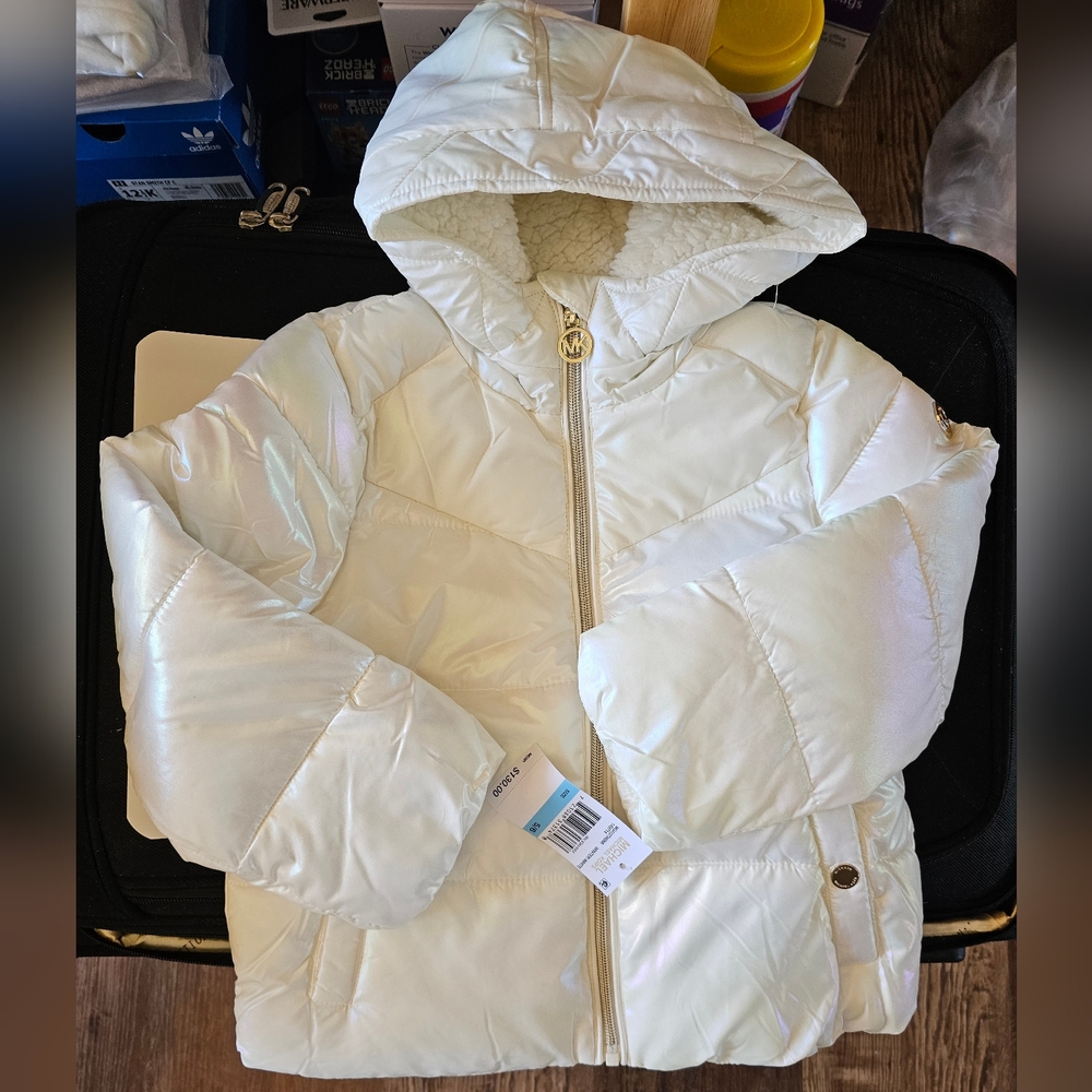 Michael Kors Kids Cream Puffer Jacket